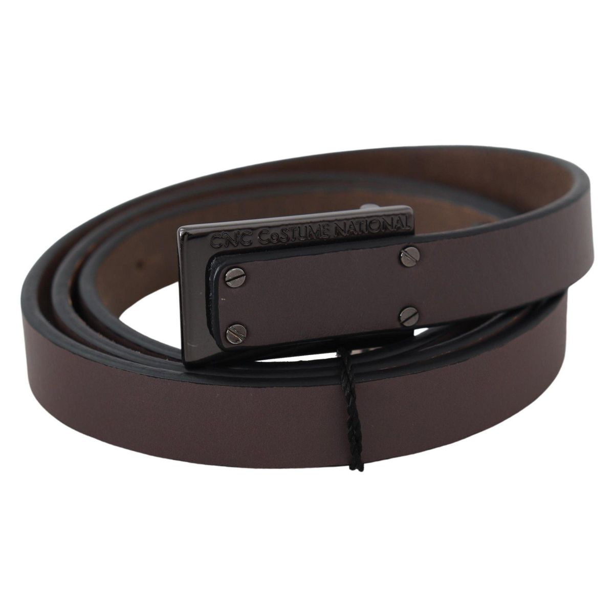 Costume National Elegant Dark Brown Leather Belt