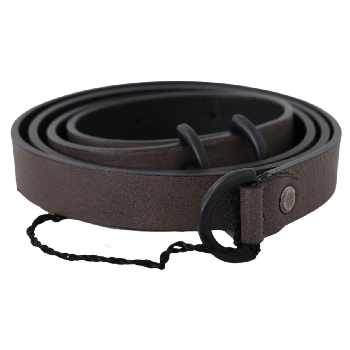 Costume National Elegant Dark Brown Leather Belt