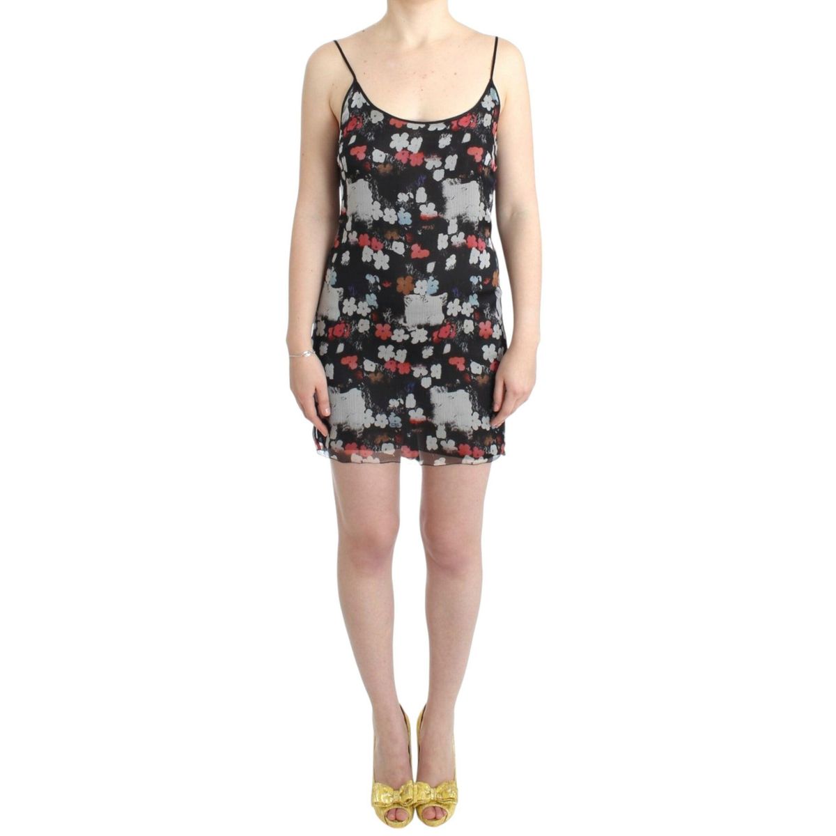 Costume National Multicolor Silk Floral Mini Dress