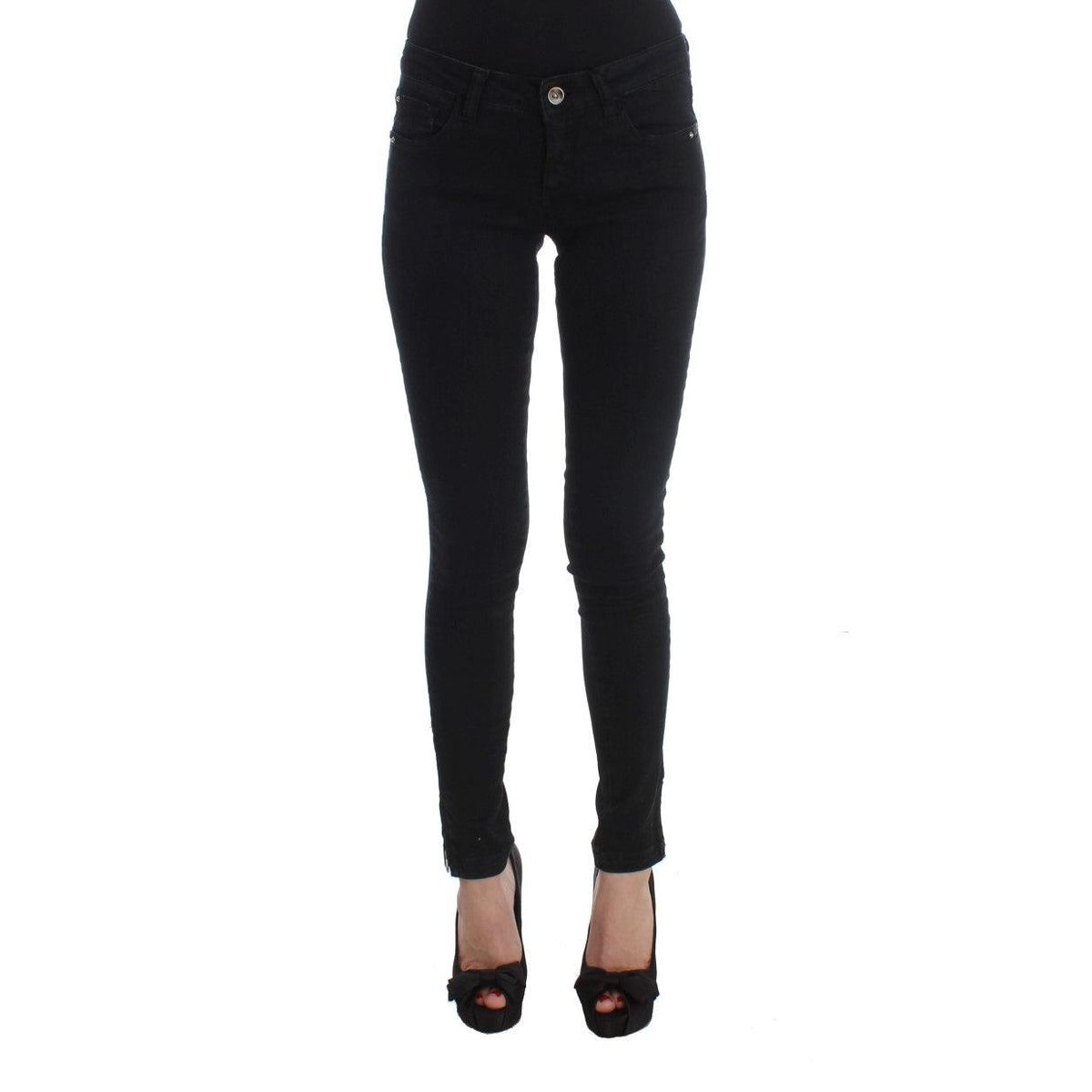 Costume National Sleek Black Slim Fit Designer Jeans