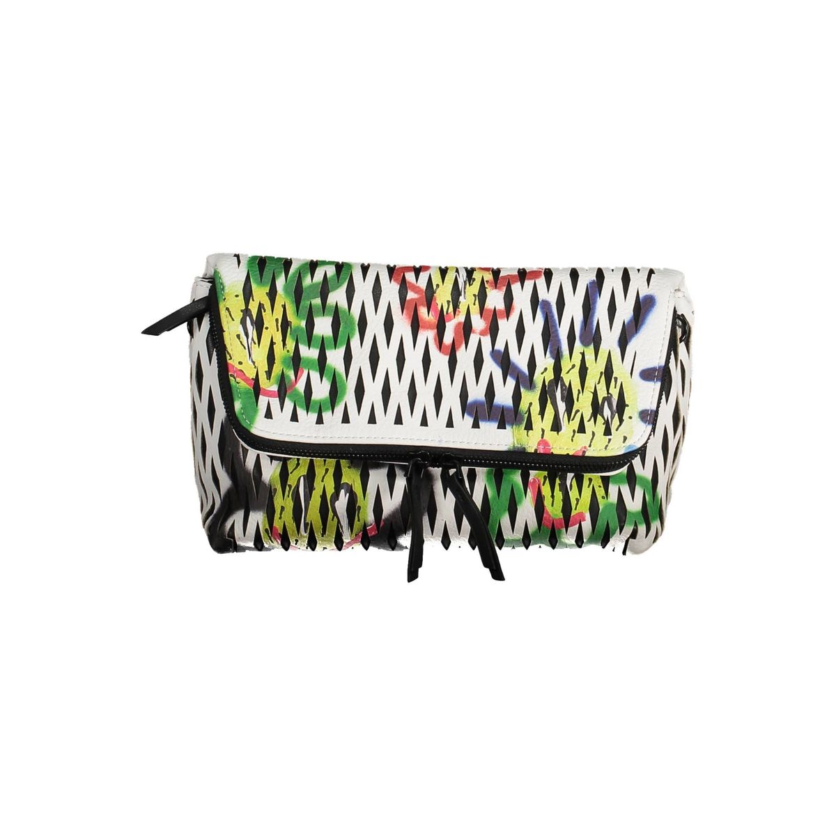 Desigual Chic White Contrasting Details Håndtaske