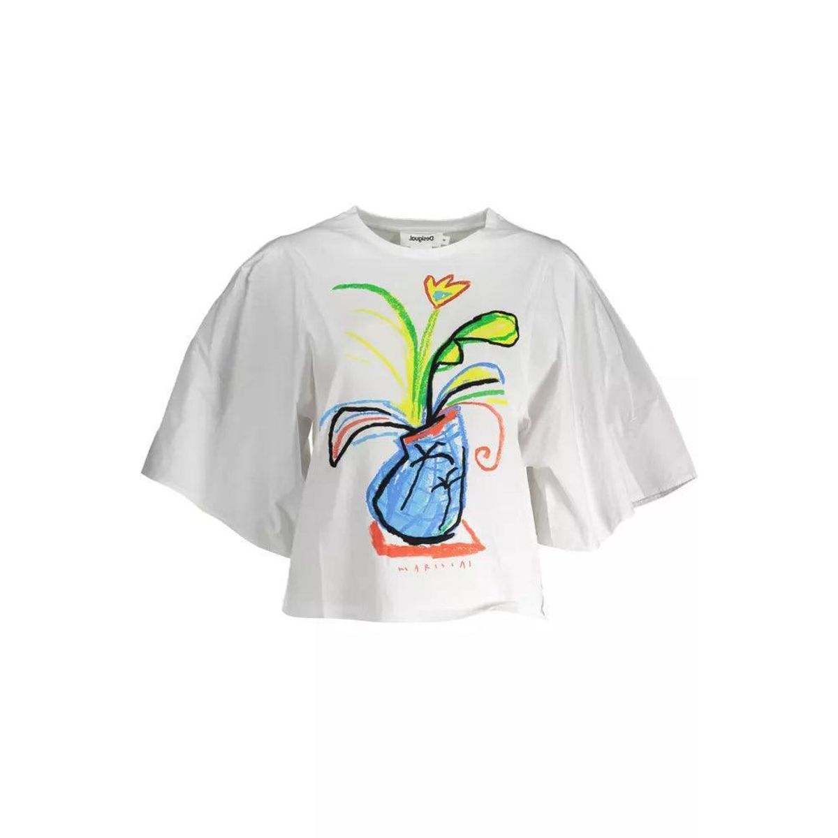 Desigual White Cotton Women T-Shirt