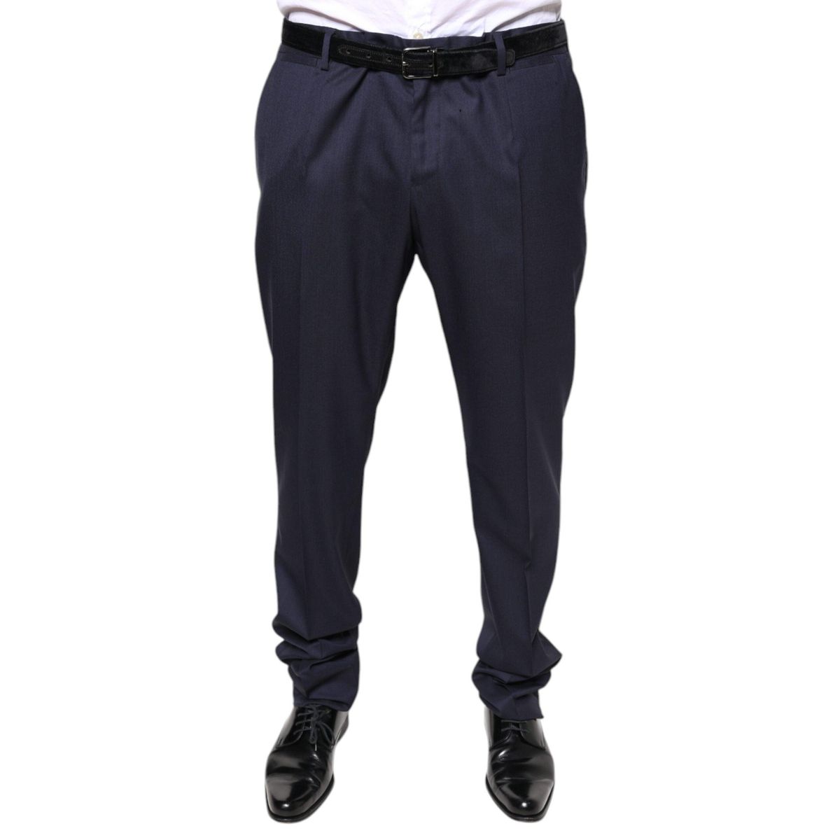 Dolce & Gabbana Blue Wool Skinny Formal Dress Pants