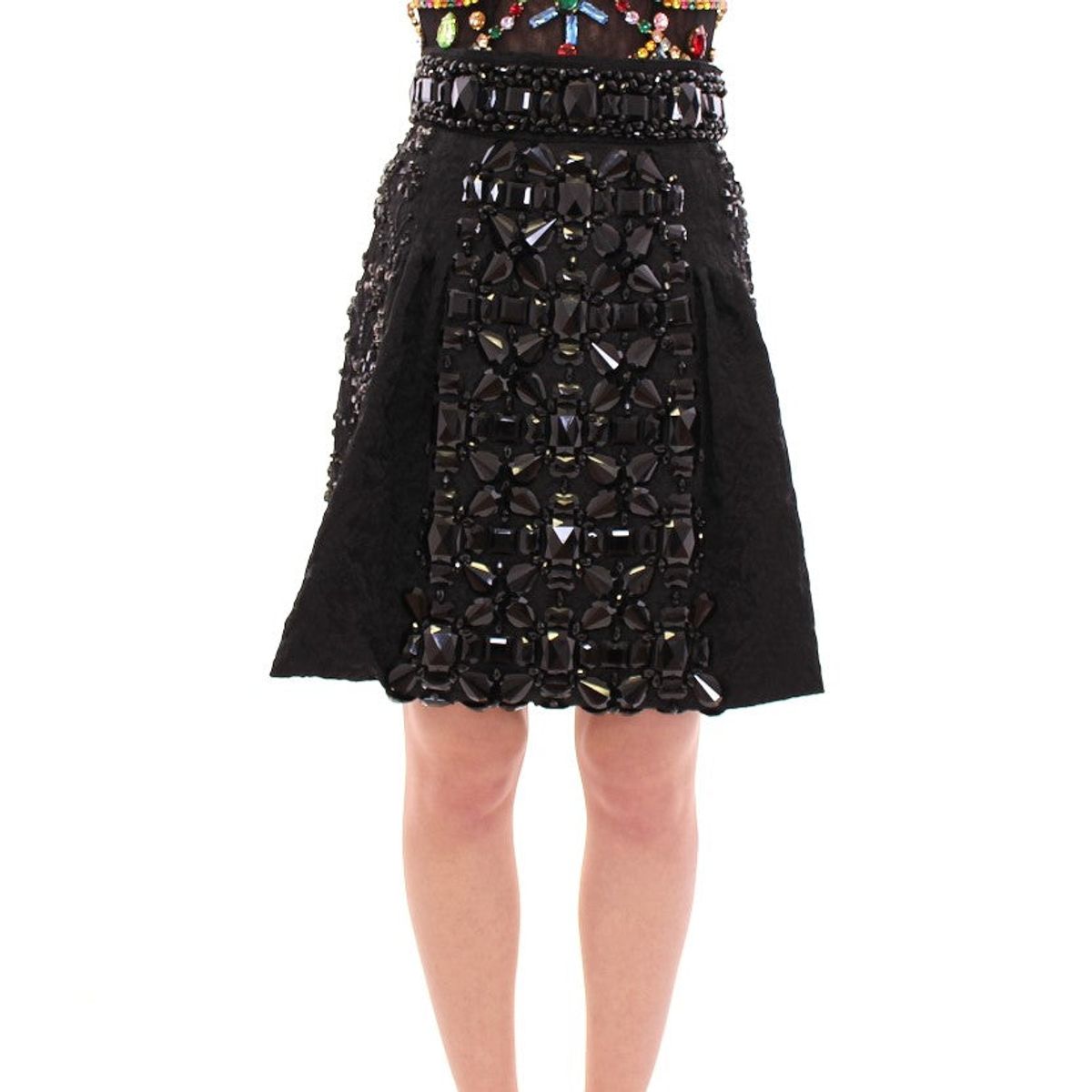 Dolce & Gabbana Black Crystal Embellished Masterpiece Skirt