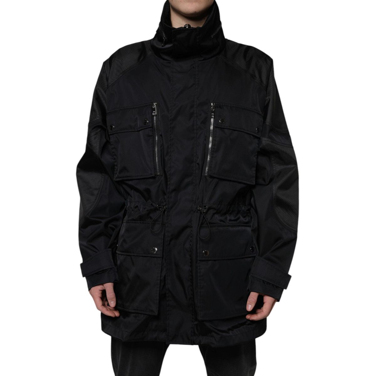 Dolce & Gabbana Black Nylon Winter Men Parka Coat Jacket