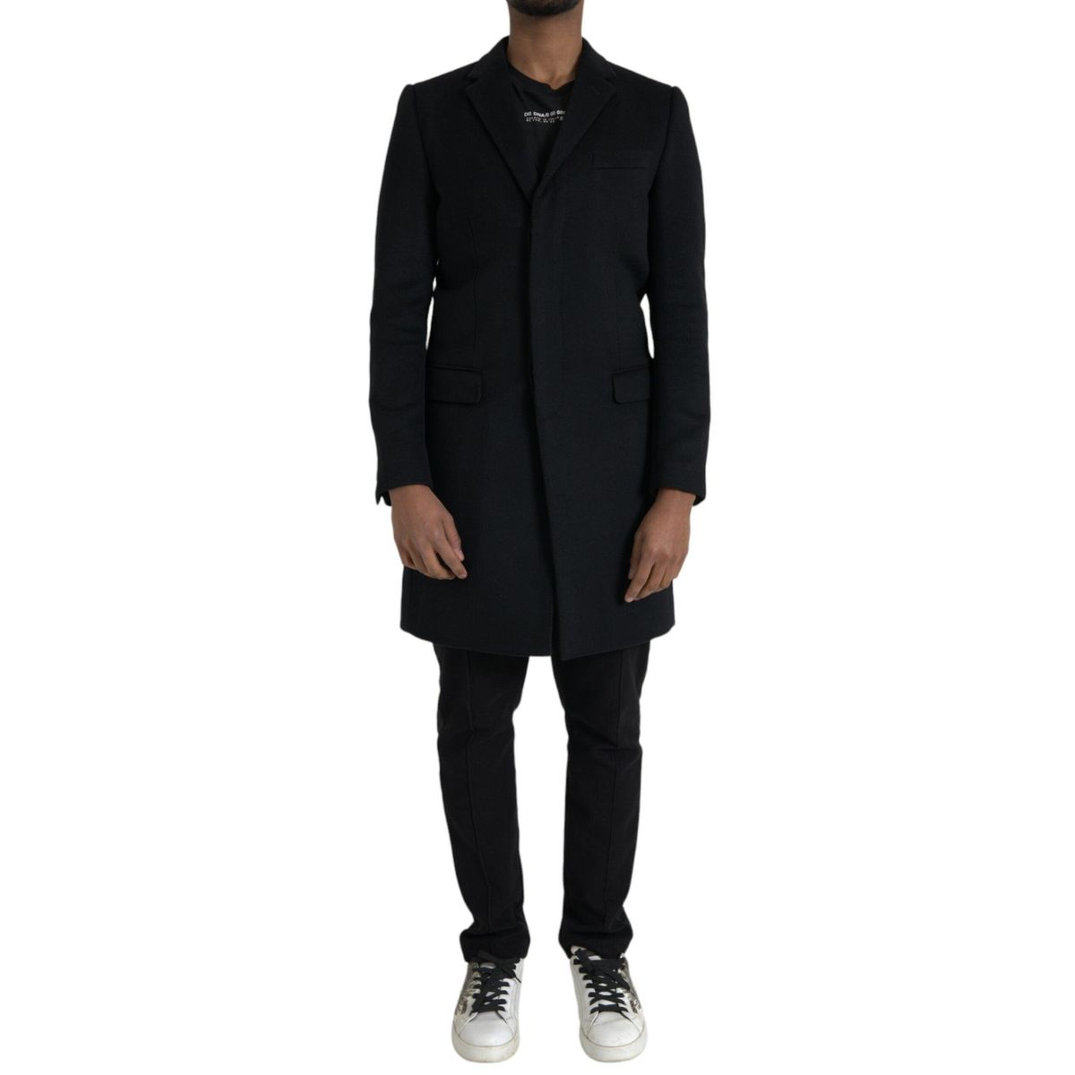 Dolce & Gabbana Black Single Breasted Trench Coat Jacket