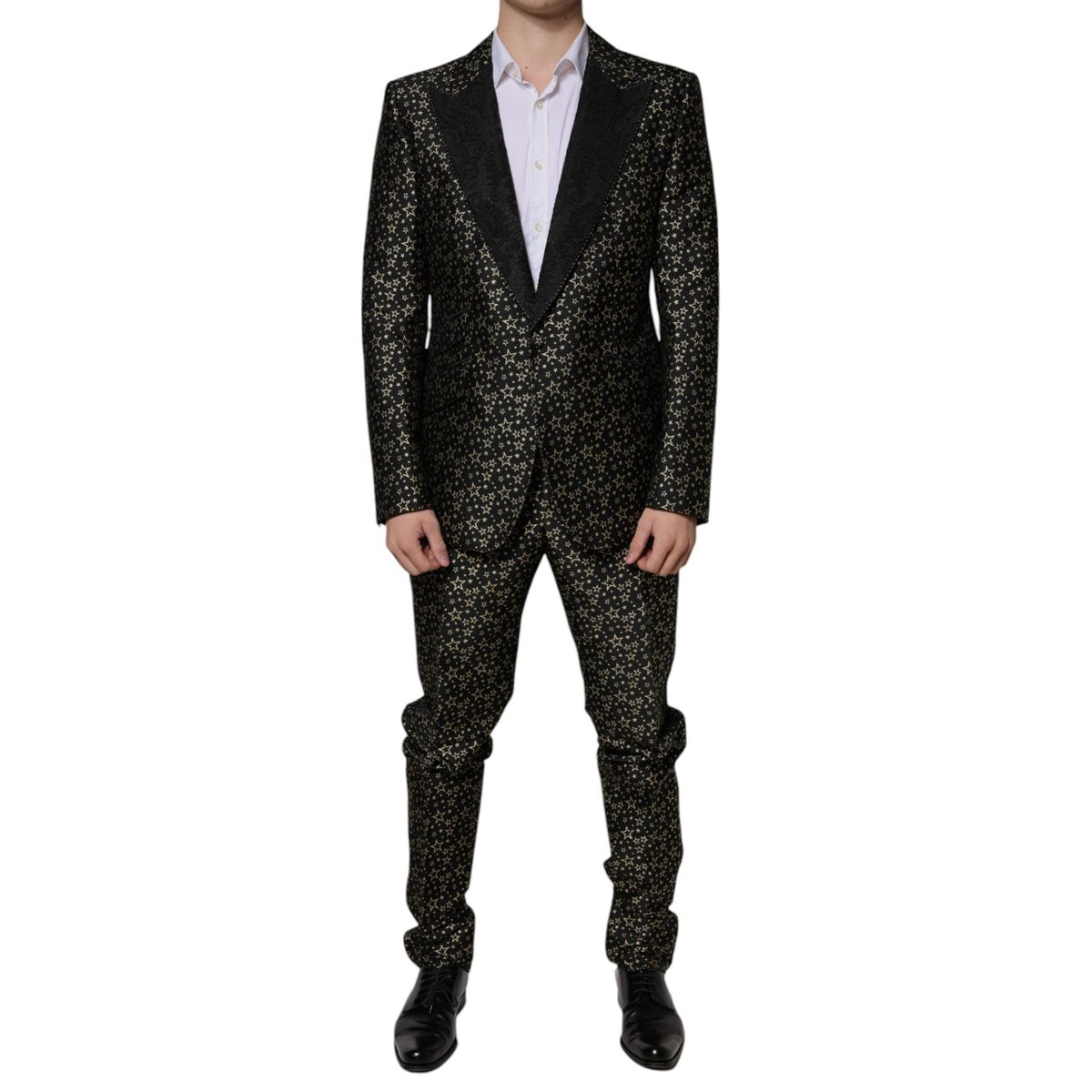 Dolce & Gabbana Black Stars Jacquard SICILIA 2 Piece Suit