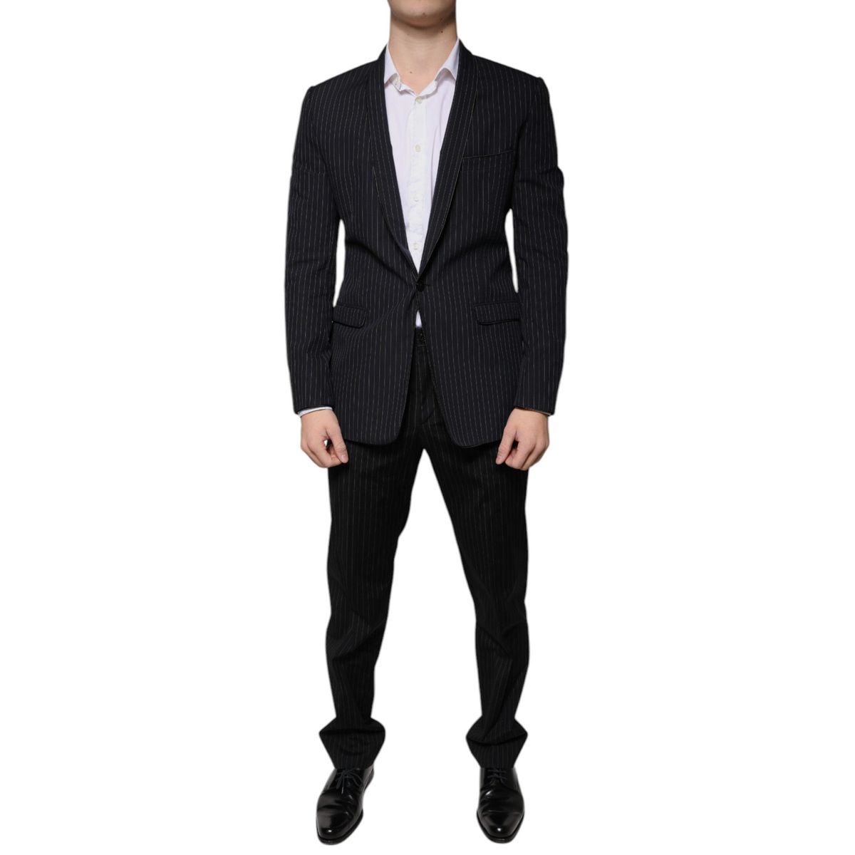 Dolce & Gabbana Black Stripe Single Breasted Formal Suit