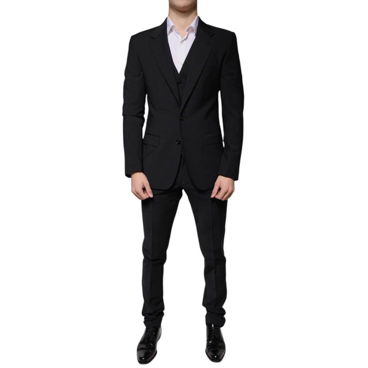 Dolce & Gabbana Black Wool MARTINI Formal 3 Piece Suit