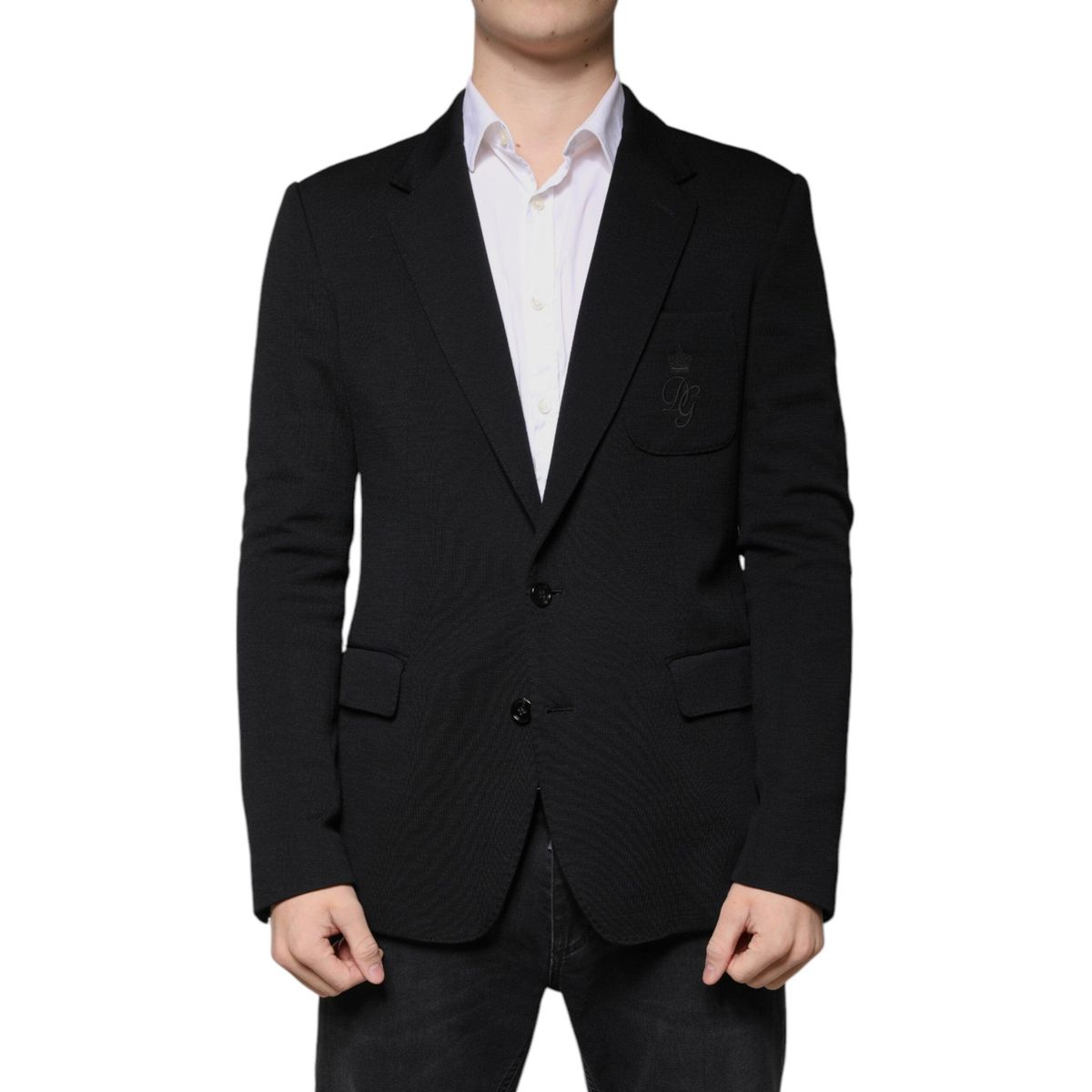 Dolce & Gabbana Black Wool Single Breasted Formal Blazer