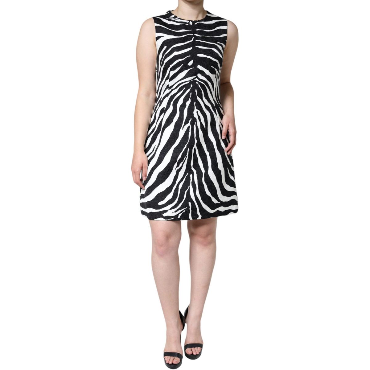 Dolce & Gabbana Black White Zebra A-line Sheath Mini Dress