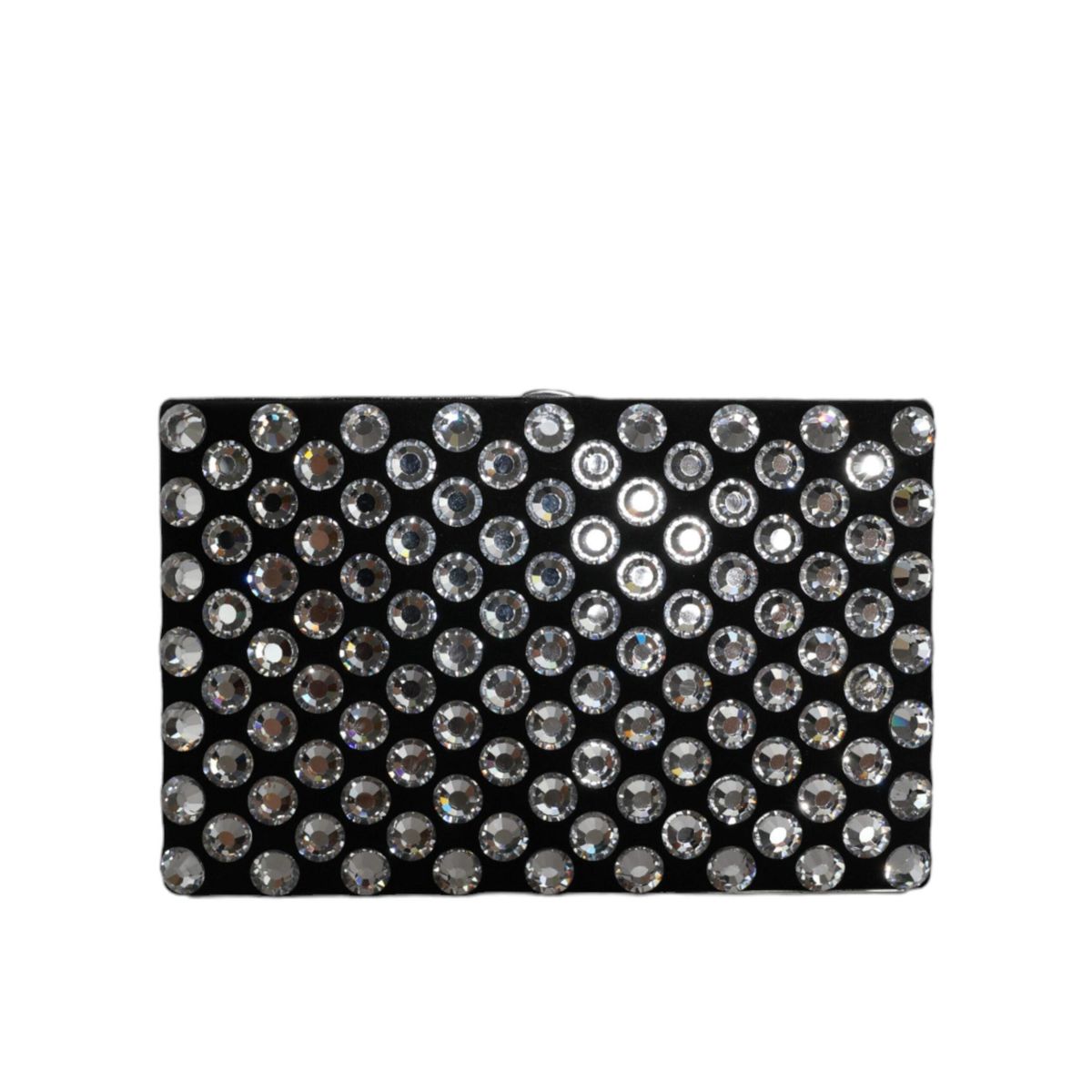 Dolce & Gabbana Black Velvet Crystal Clutch Evening Party Purse Bag