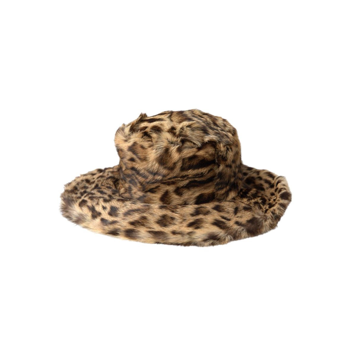 Dolce & Gabbana Brown Leopard Fur Women Bucket Hat