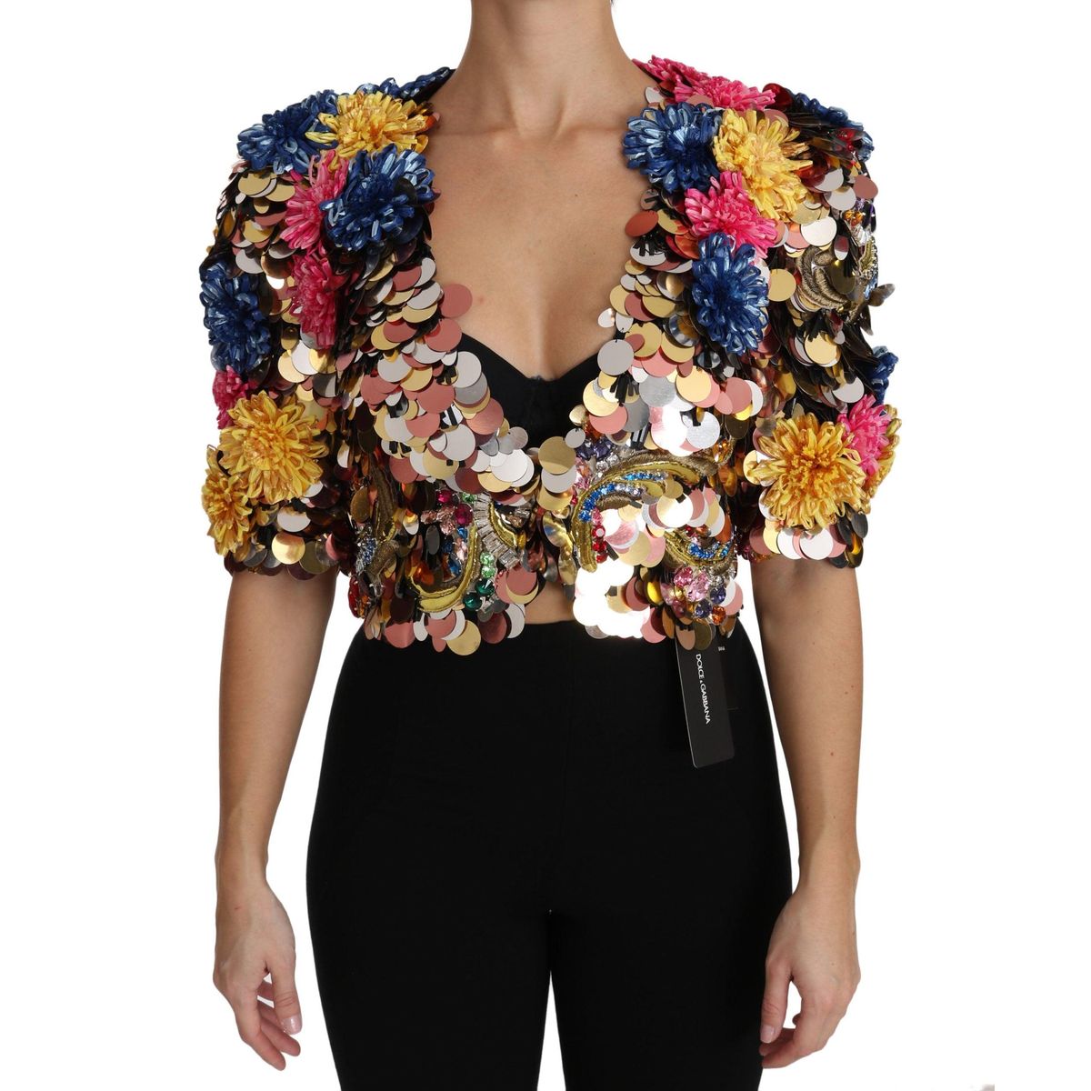 Dolce & Gabbana Enchanted Sicily Crystal-Embellished Short Jacket