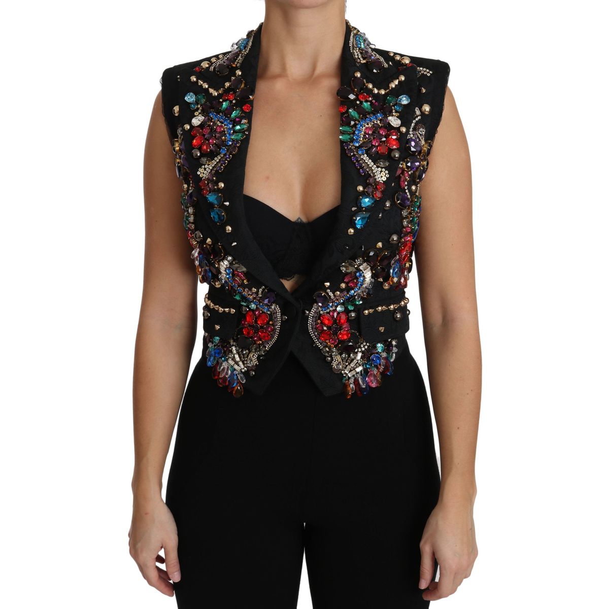 Dolce & Gabbana Enchanted Sicily Crystal-Embellished Vest