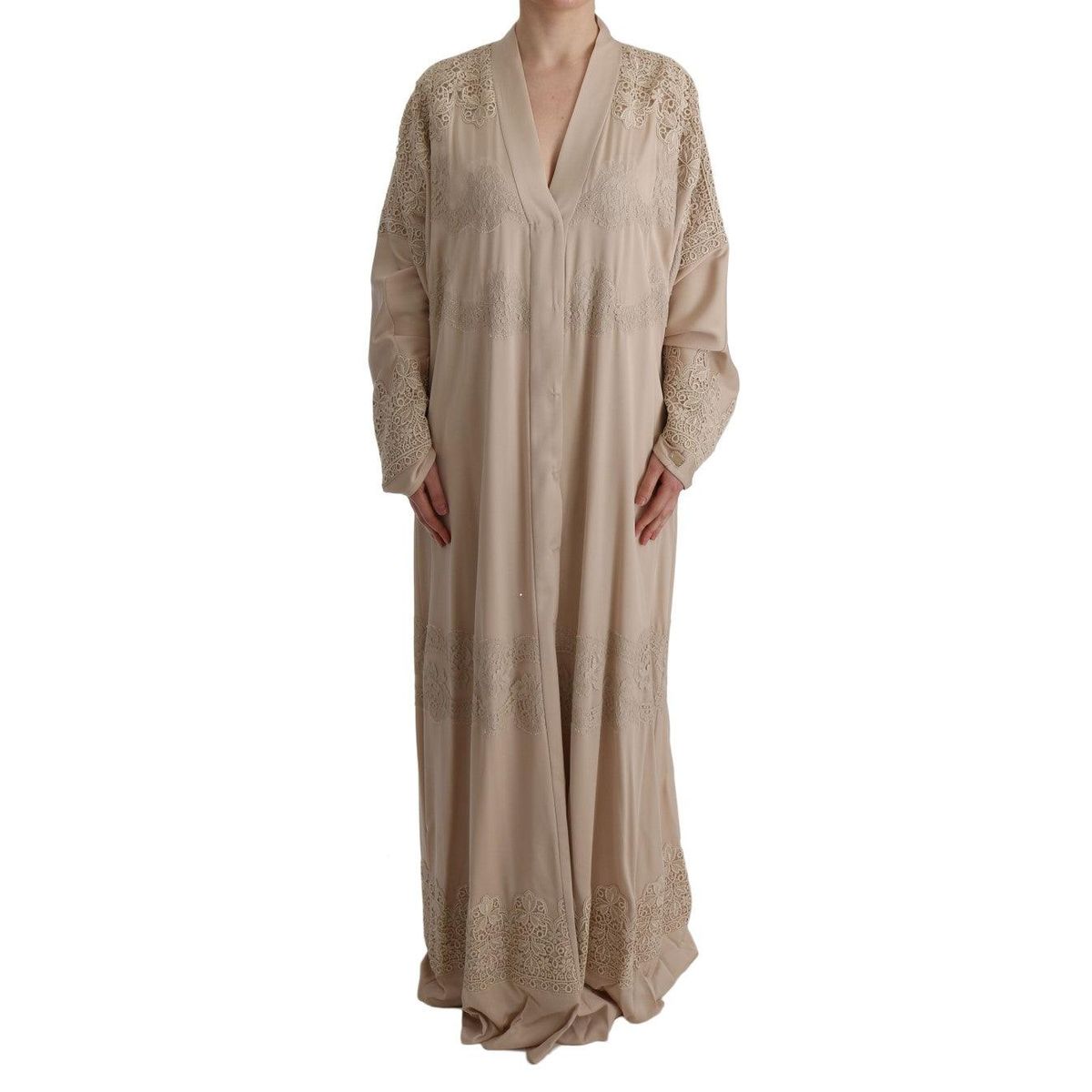 Dolce & Gabbana Elegant Beige Cape Kaftan Dress