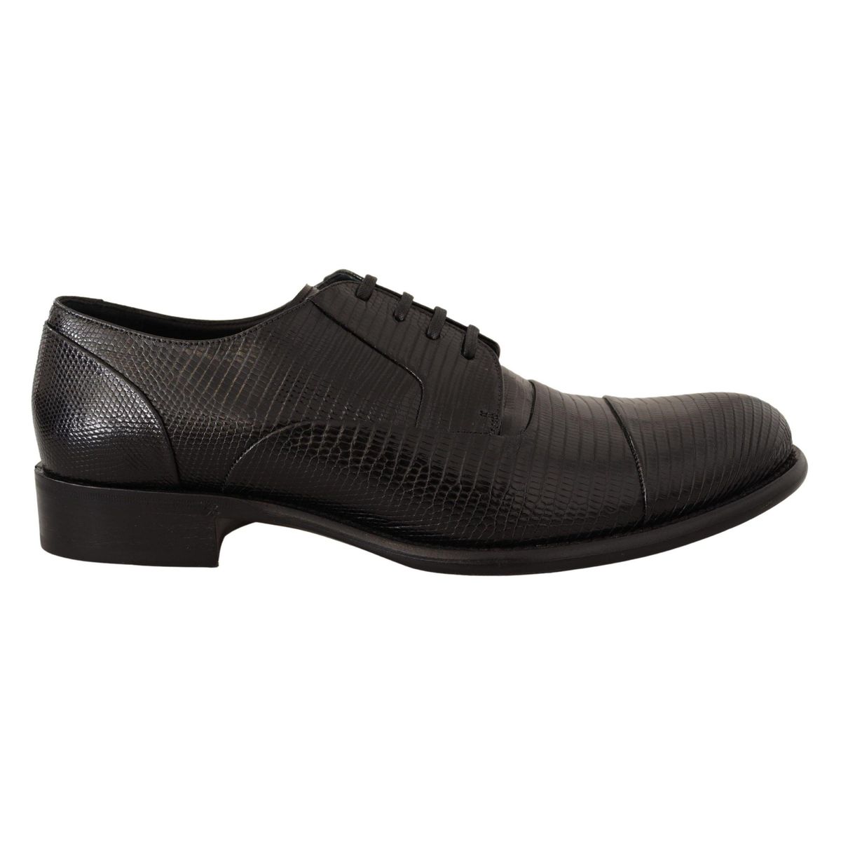 Dolce & Gabbana Elegant Black Lizard Skin Derby Sko