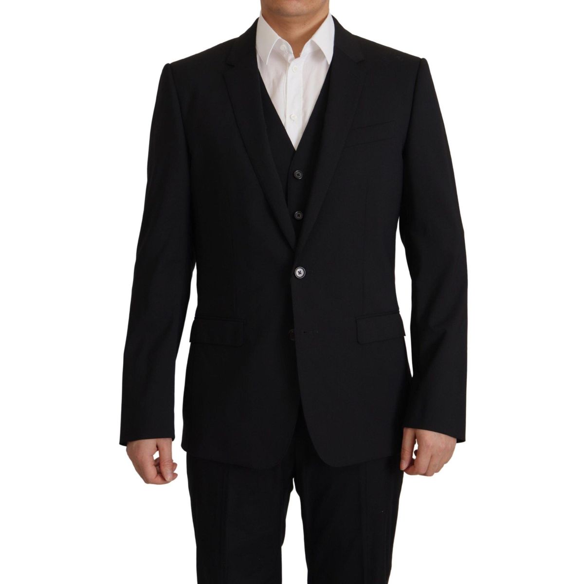 Dolce & Gabbana Elegant Black Martini Blazer and Vest Ensemble