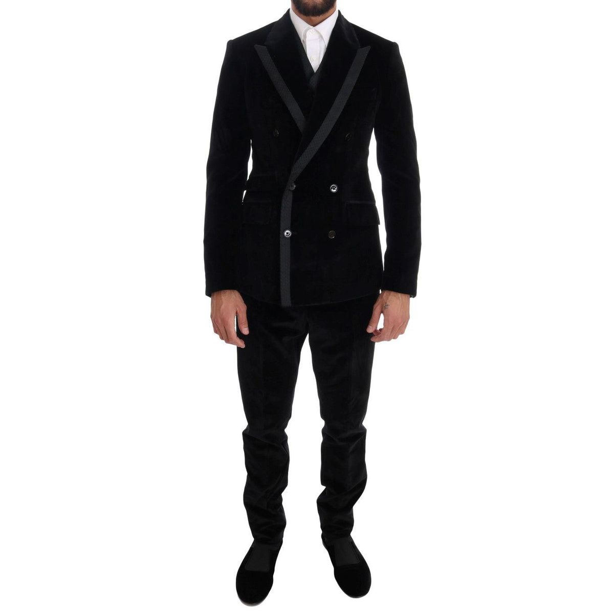 Dolce & Gabbana Elegant Black Slim Fit Three-Piece Suit