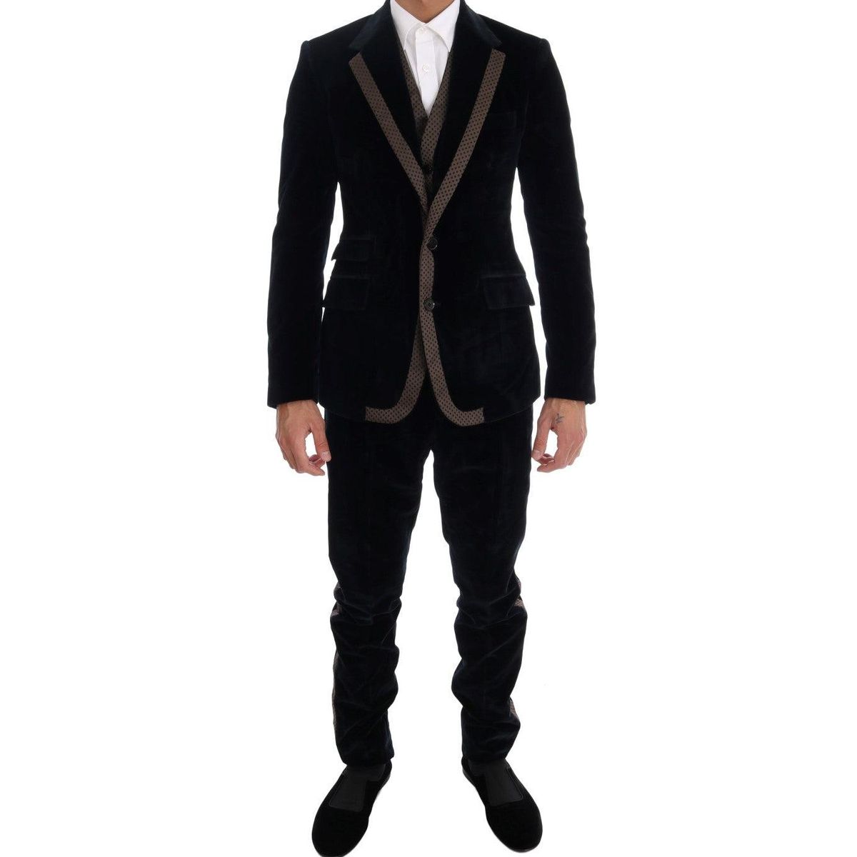 Dolce & Gabbana Elegant Blue Three-Piece Slim Fit Suit