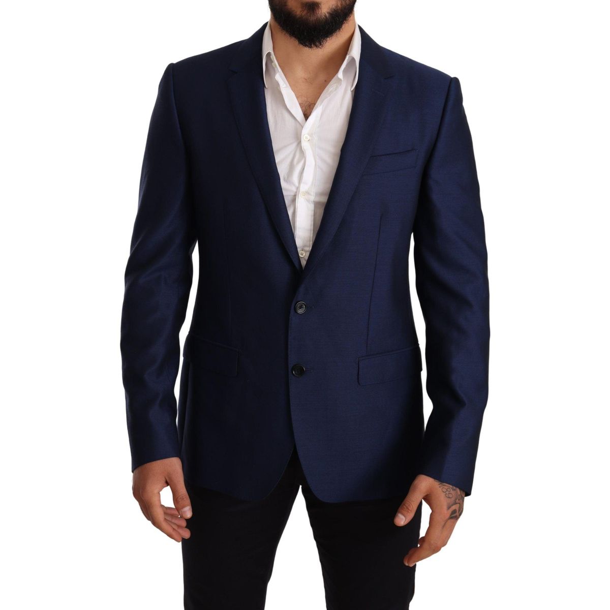 Dolce & Gabbana Elegant Blue Virgin Wool Martini Blazer