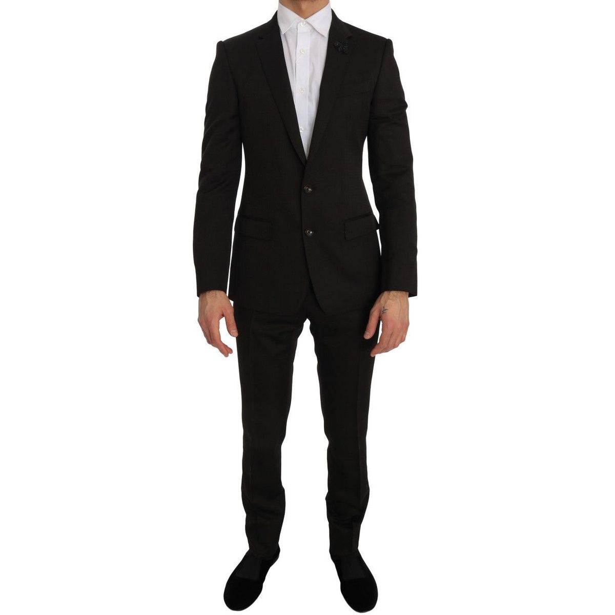 Dolce & Gabbana Elegant Brown Jacquard Martini Suit