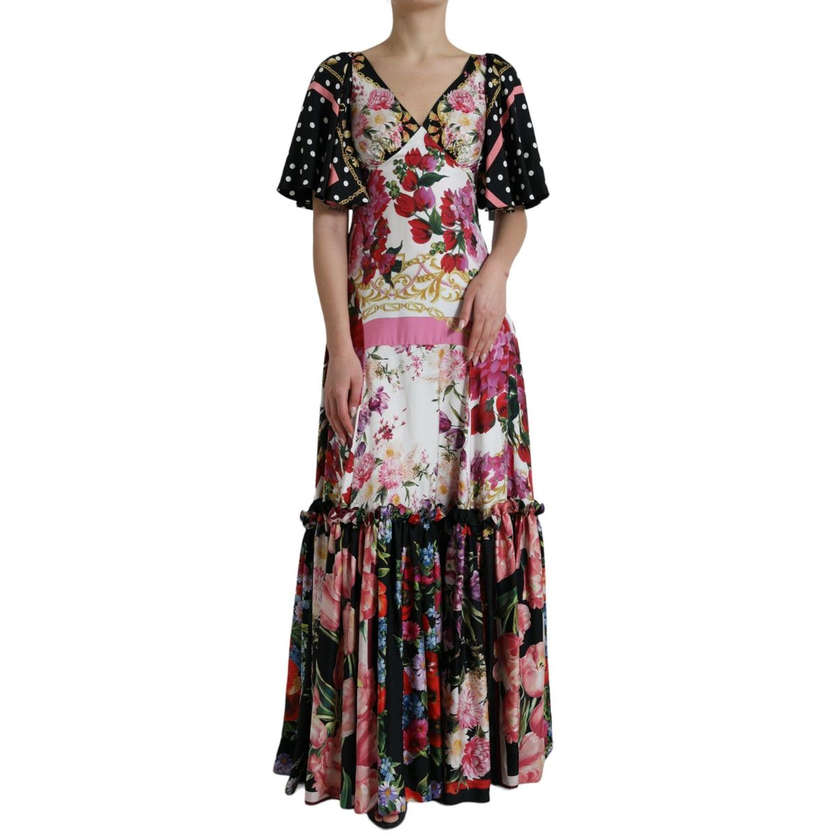 Dolce & Gabbana Elegant Floral Silk Maxi Dress