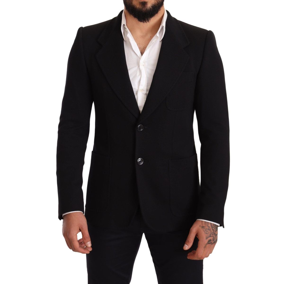 Dolce & Gabbana Elegant Slim Fit Black Cotton Blazer