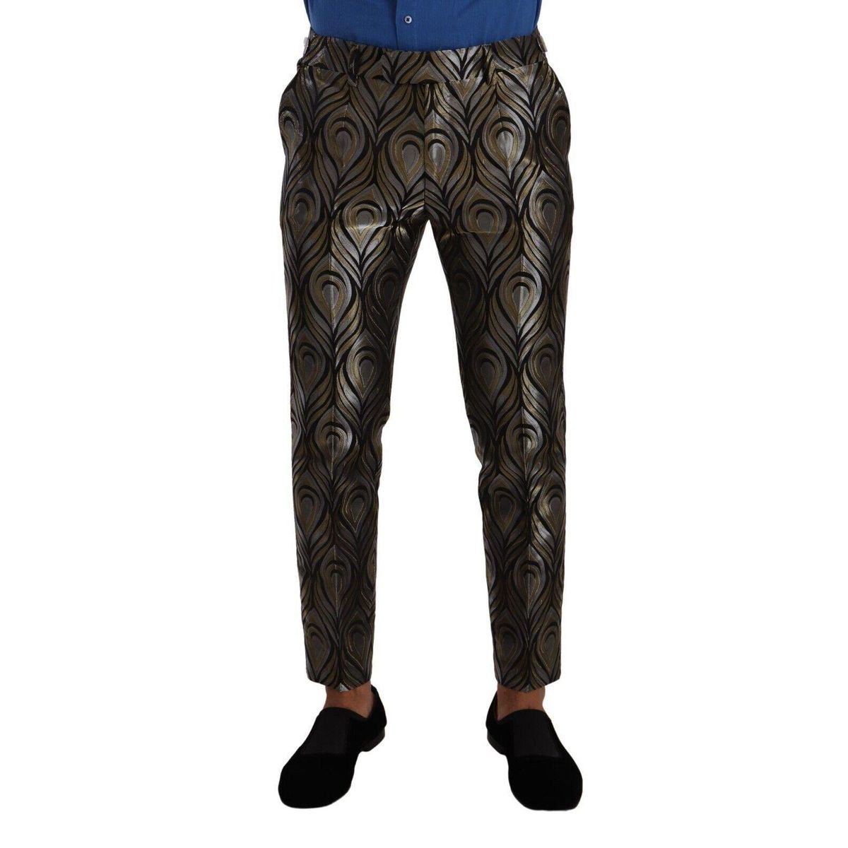 Dolce & Gabbana Elegant Slim Fit Metallic Dress Trousers