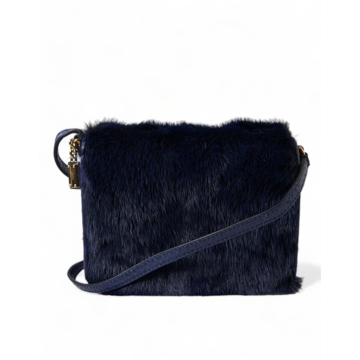 Dolce & Gabbana Exquisite Blue Mink Fur Shoulder Bag