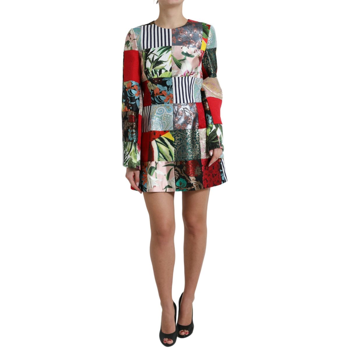 Dolce & Gabbana Floral Jacquard Mini Shift Dress Masterpiece