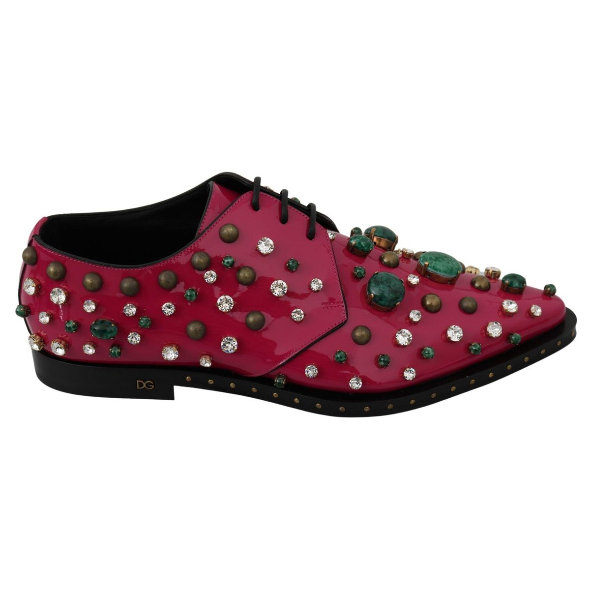 Dolce & Gabbana Fuchsia Pink Crystal Patent Flats