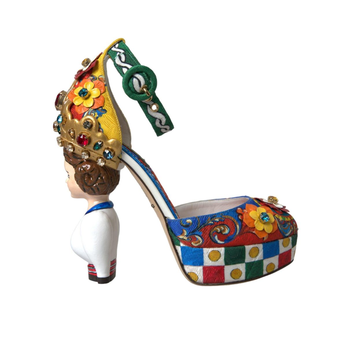 Dolce & Gabbana Multicolor Carretto Embellished Sandals Shoes