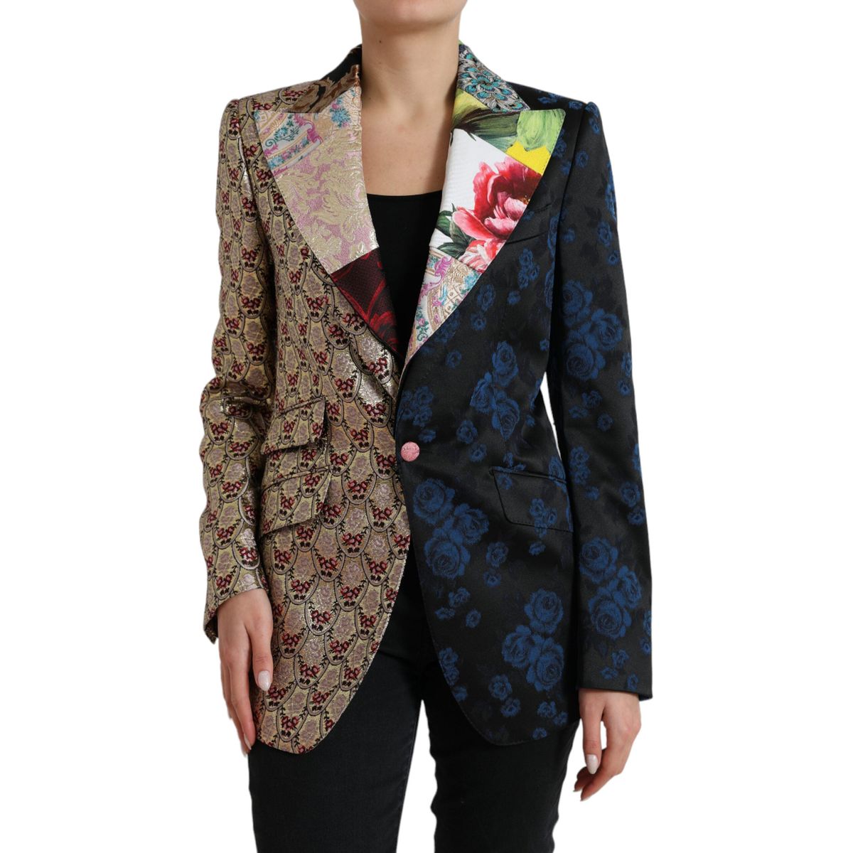 Dolce & Gabbana Multifarve Floral Patchwork Jacquard Jakke & Frakke