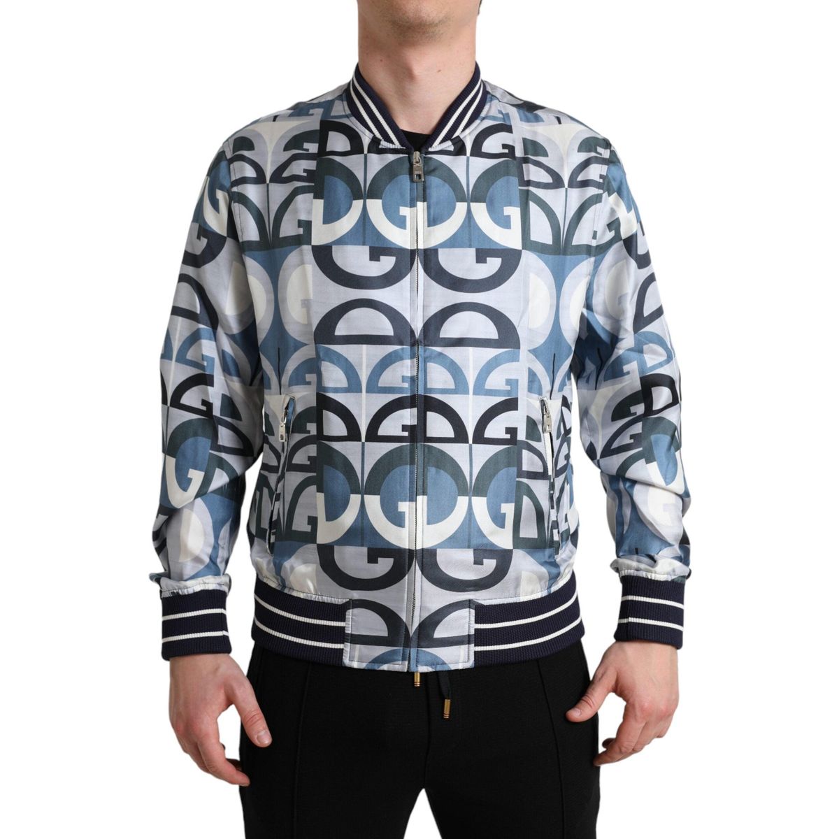 Dolce & Gabbana Multifarve Logo Print Bomber Blouson Jakke & Frakke