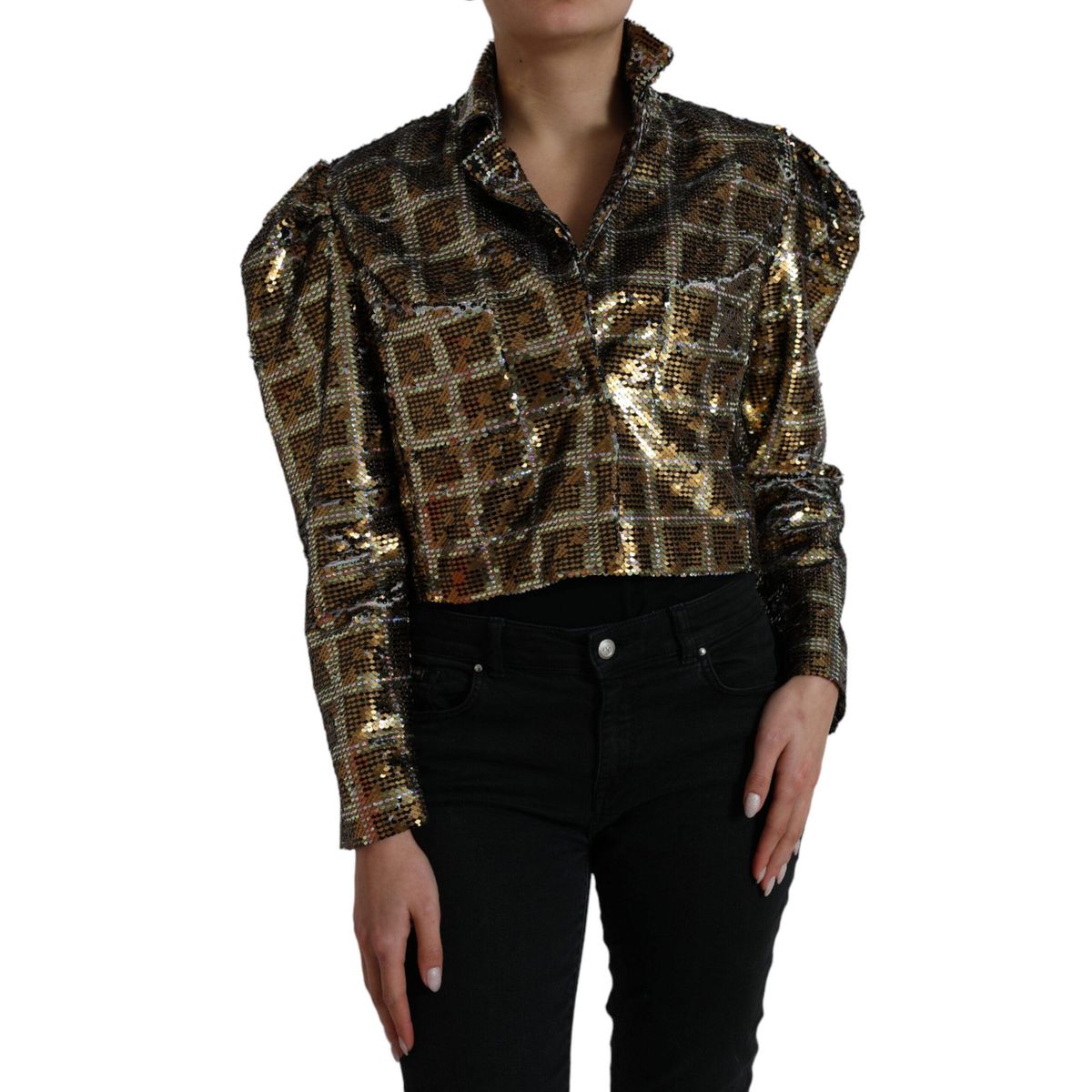 Dolce & Gabbana Multifarve Polyester Sequined Cropped Jakke & Frakke