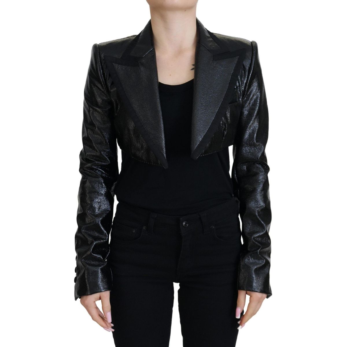 Dolce & Gabbana Sort Bomuld Blazer