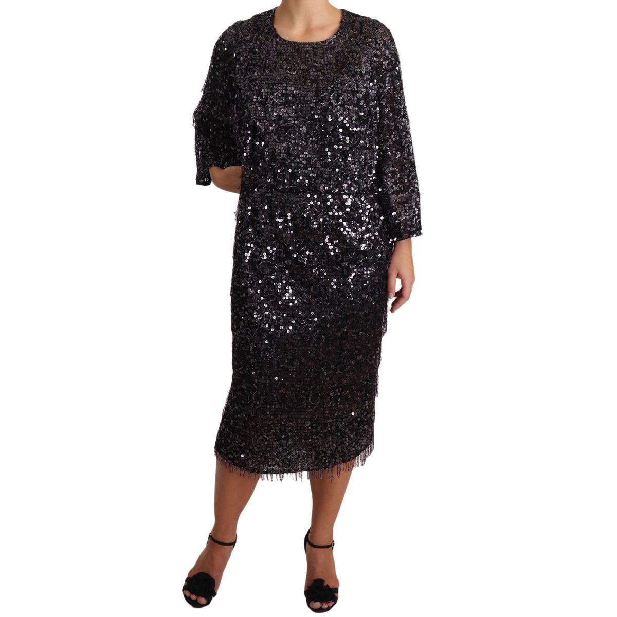 Dolce & Gabbana Sequined Shift Midi Dress - Timeless Elegance