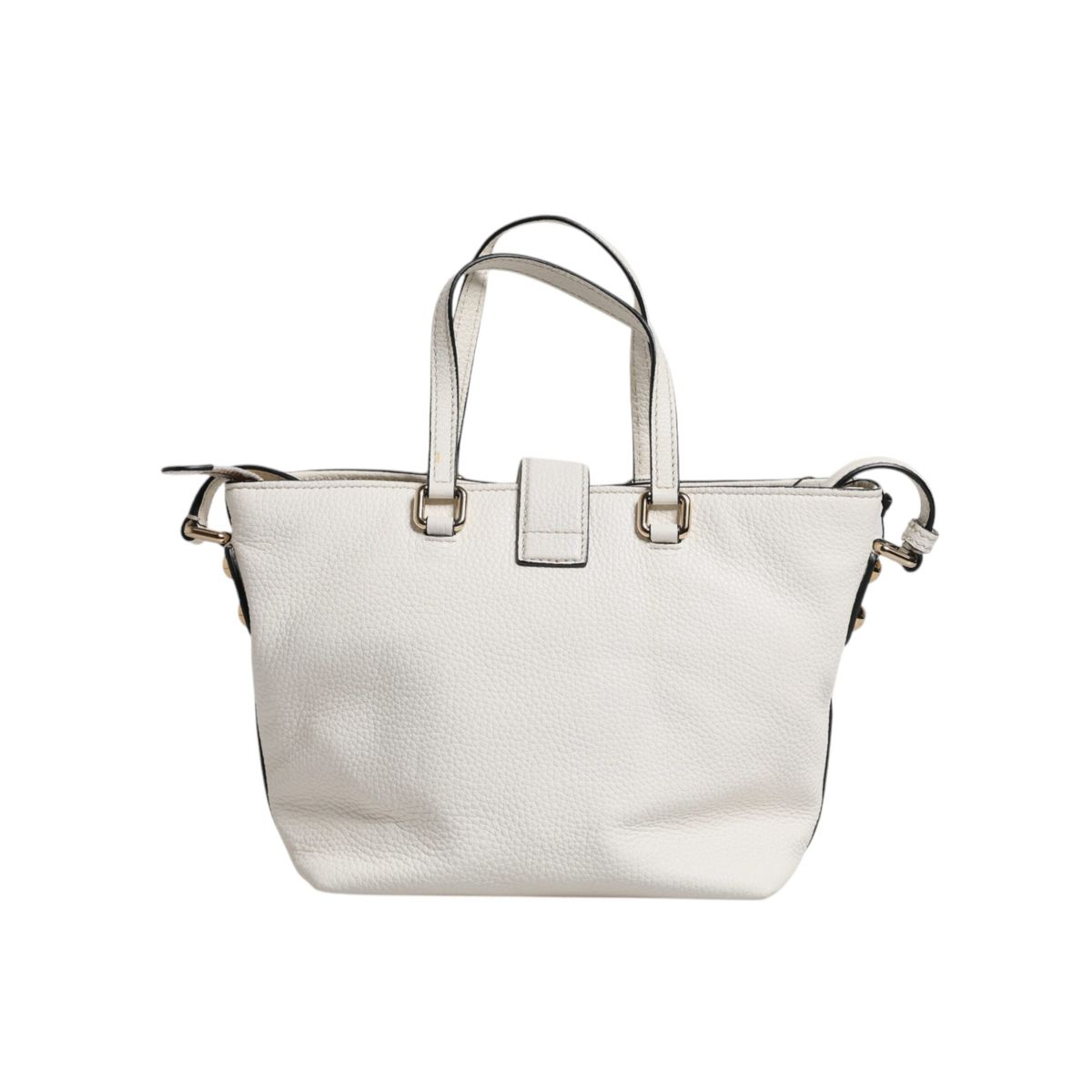 Dolce & Gabbana White Leather Top Handle Tote Crossbody Bag