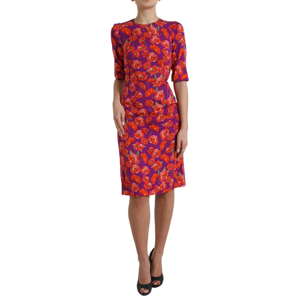 Dolce & Gabbana Vibrant Floral Silk Charmeuse Dress