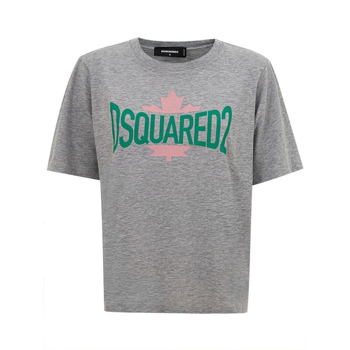 Dsquared2 Chic Grå Bomuld Tee for the Modern Woman