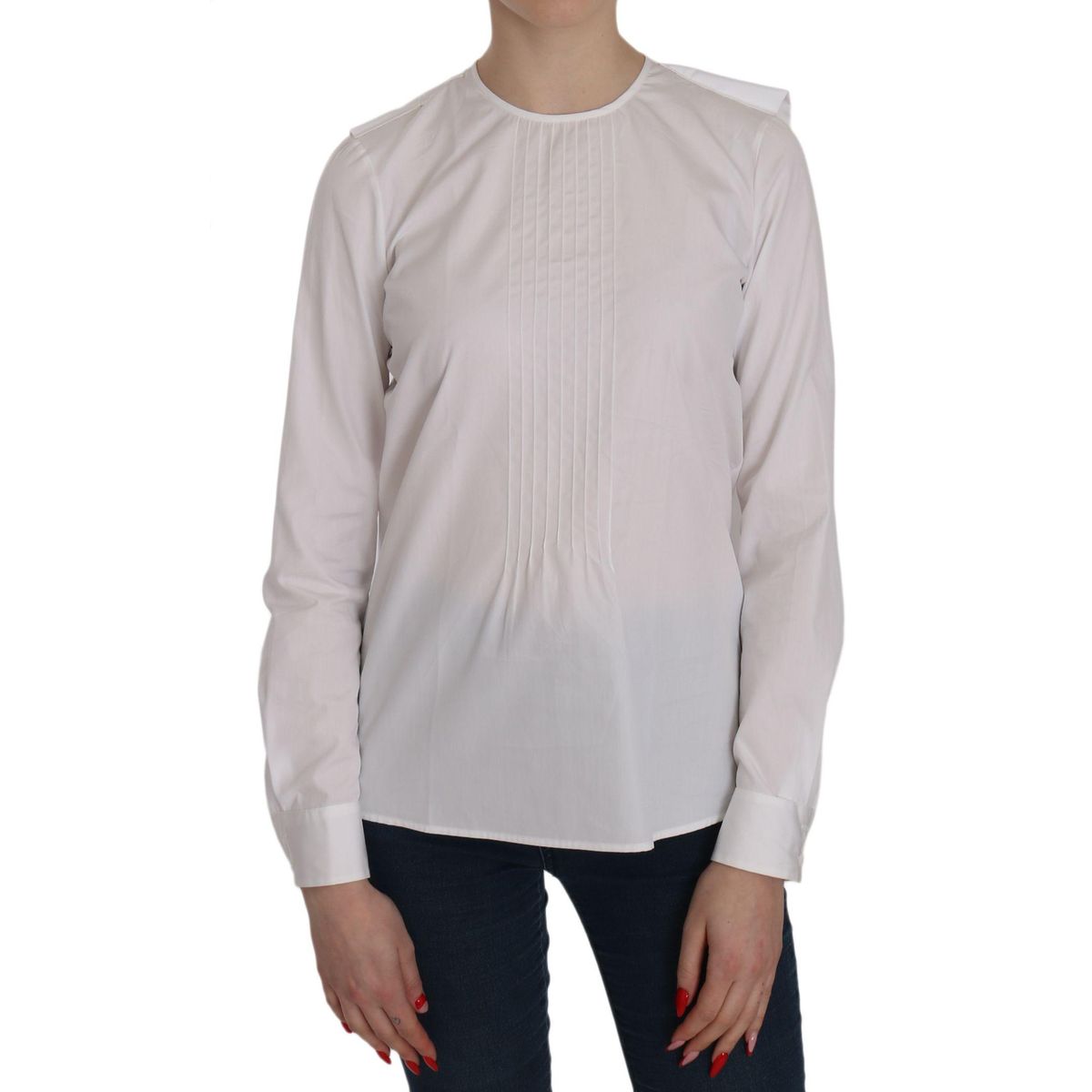 Dsquared2 Elegant White Cotton Crew Neck Top