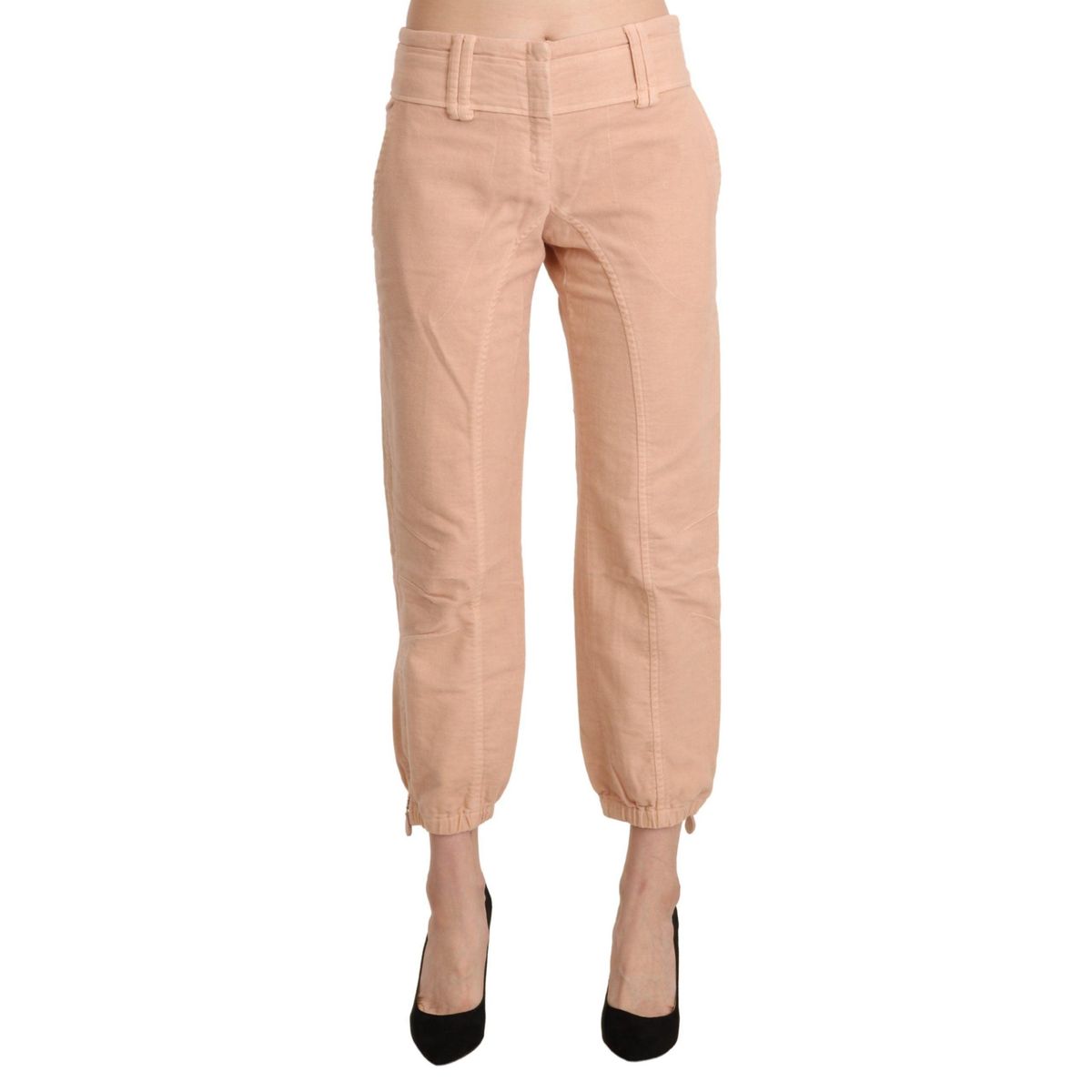 Ermanno Scervino Chic Beige Cropped Cotton Pants