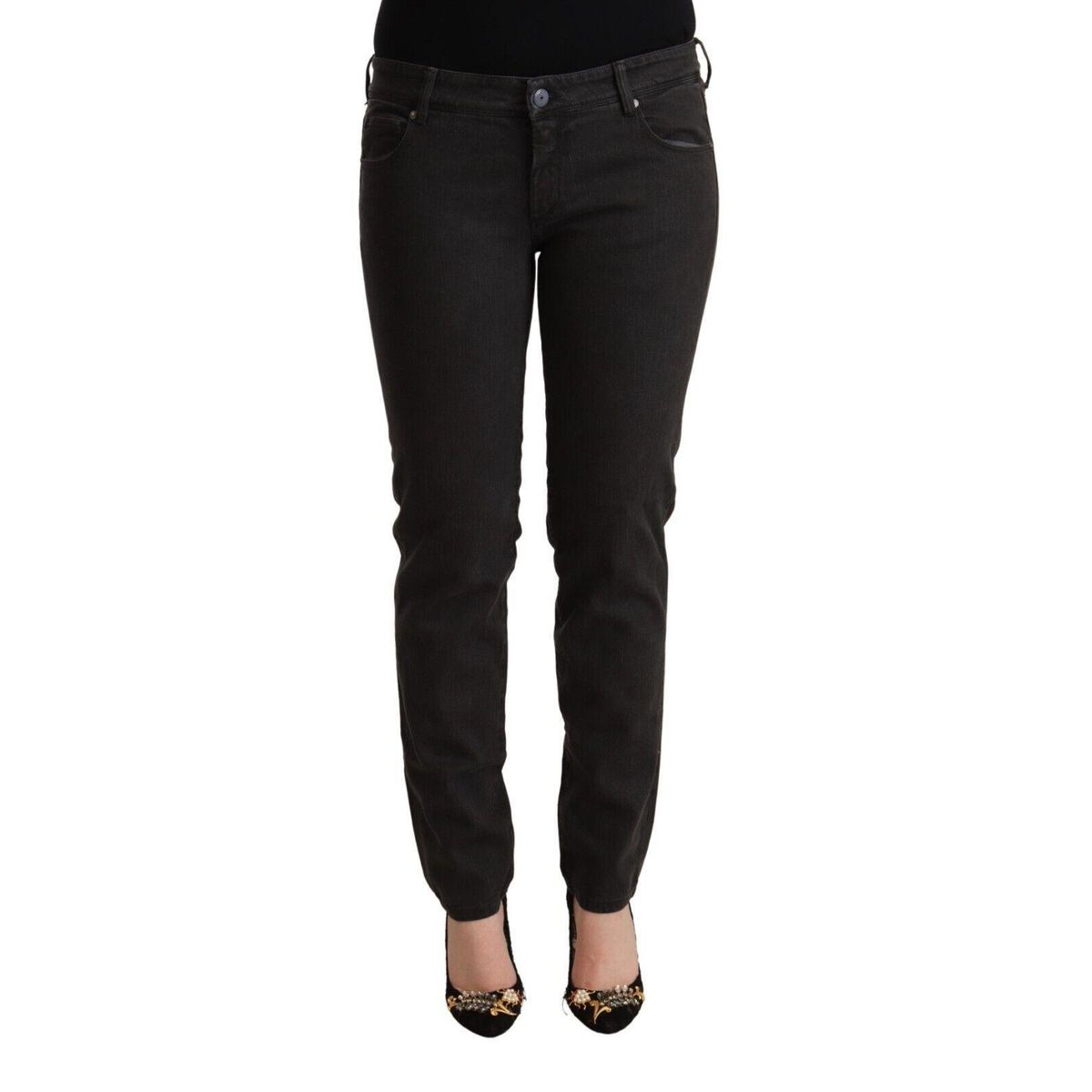 Ermanno Scervino Chic Black Low Waist Skinny Denim