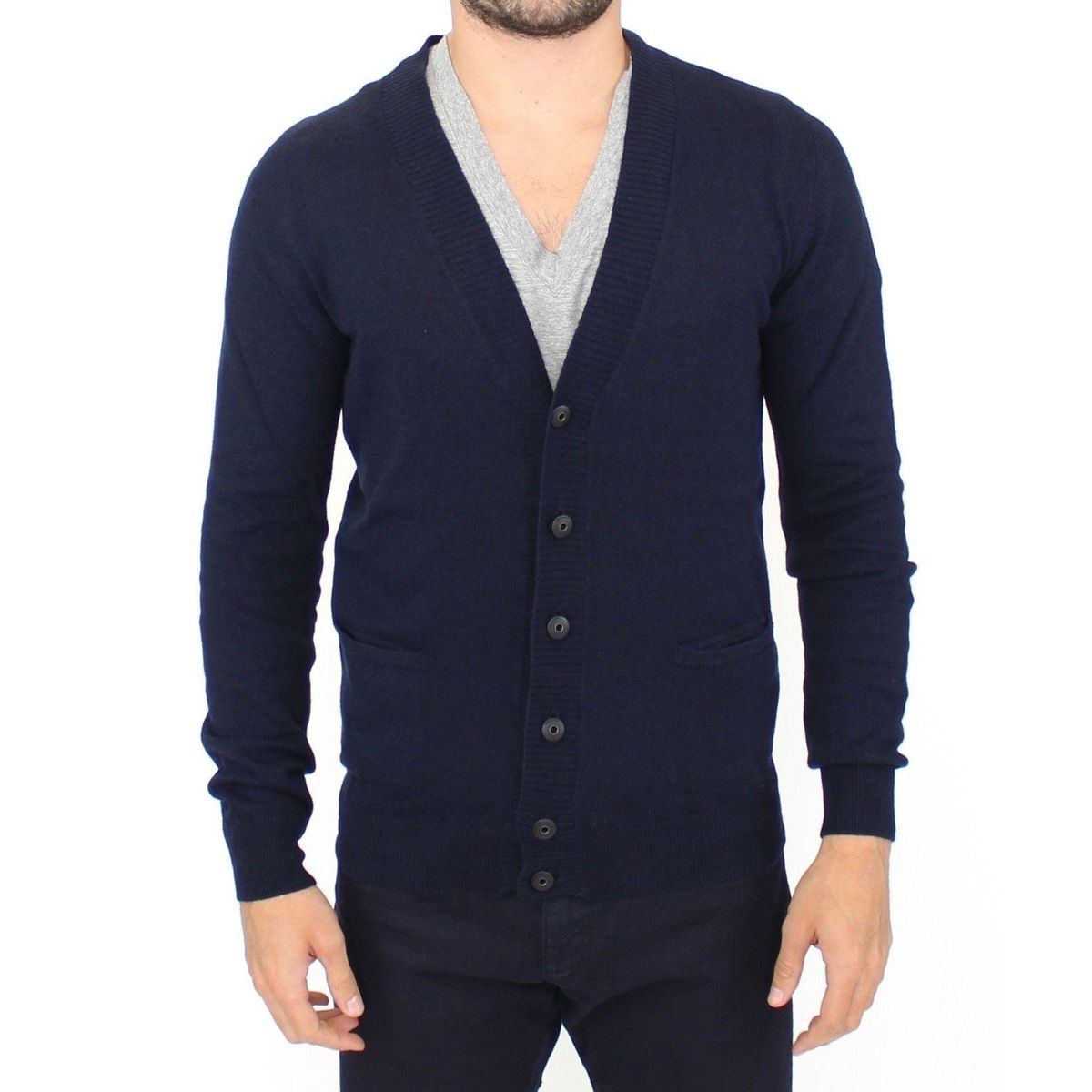 Ermanno Scervino Chic Blue Wool Blend Cardigan Sweater