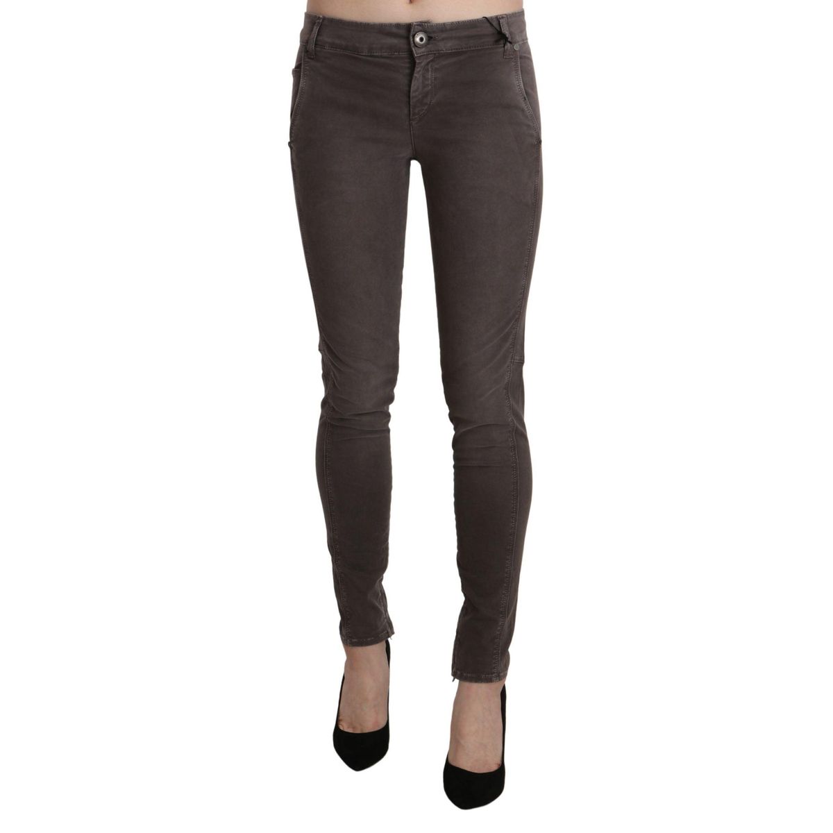 Ermanno Scervino Chic Brown Low Waist Skinny Trousers