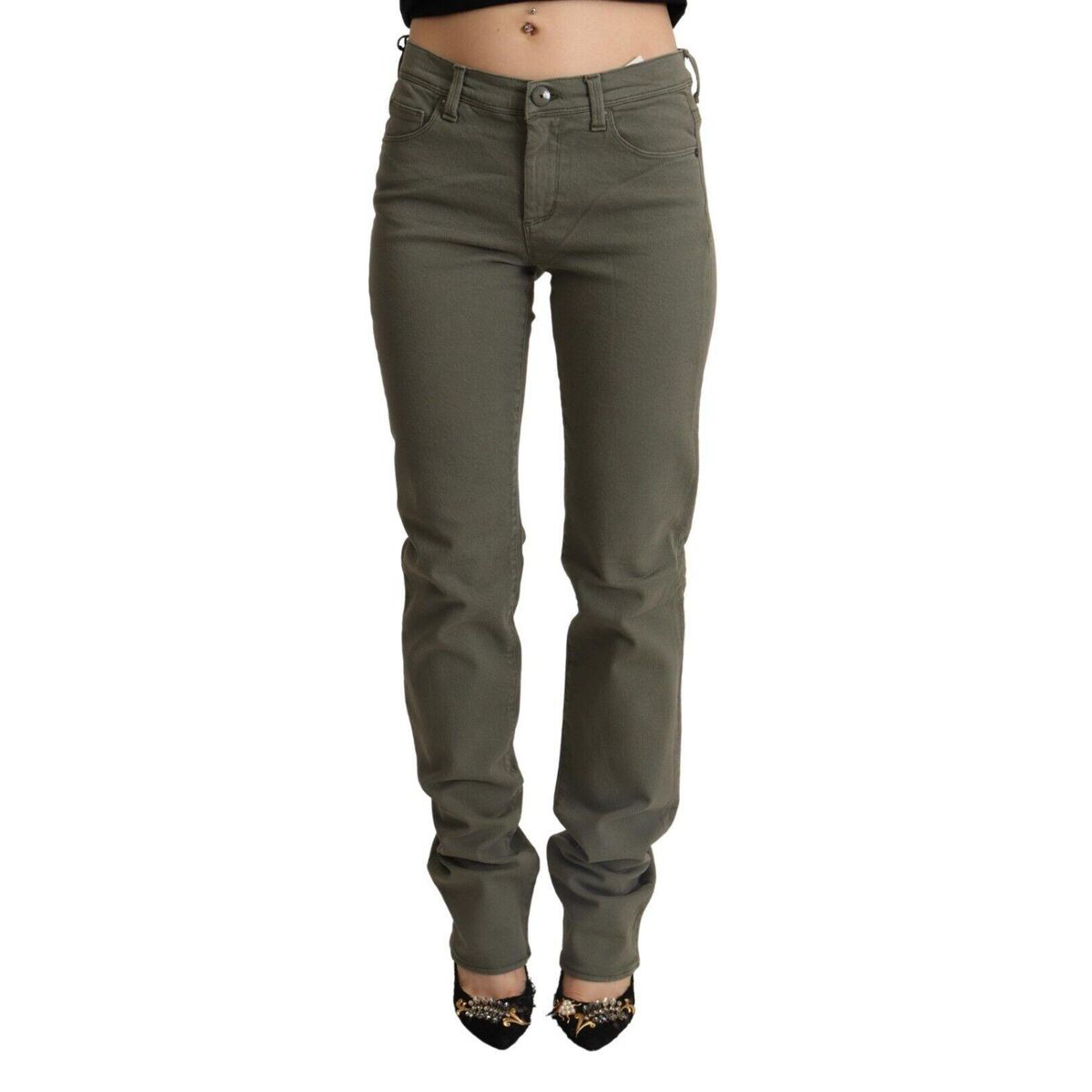 Ermanno Scervino Chic Grey Low Waist Skinny Jeans