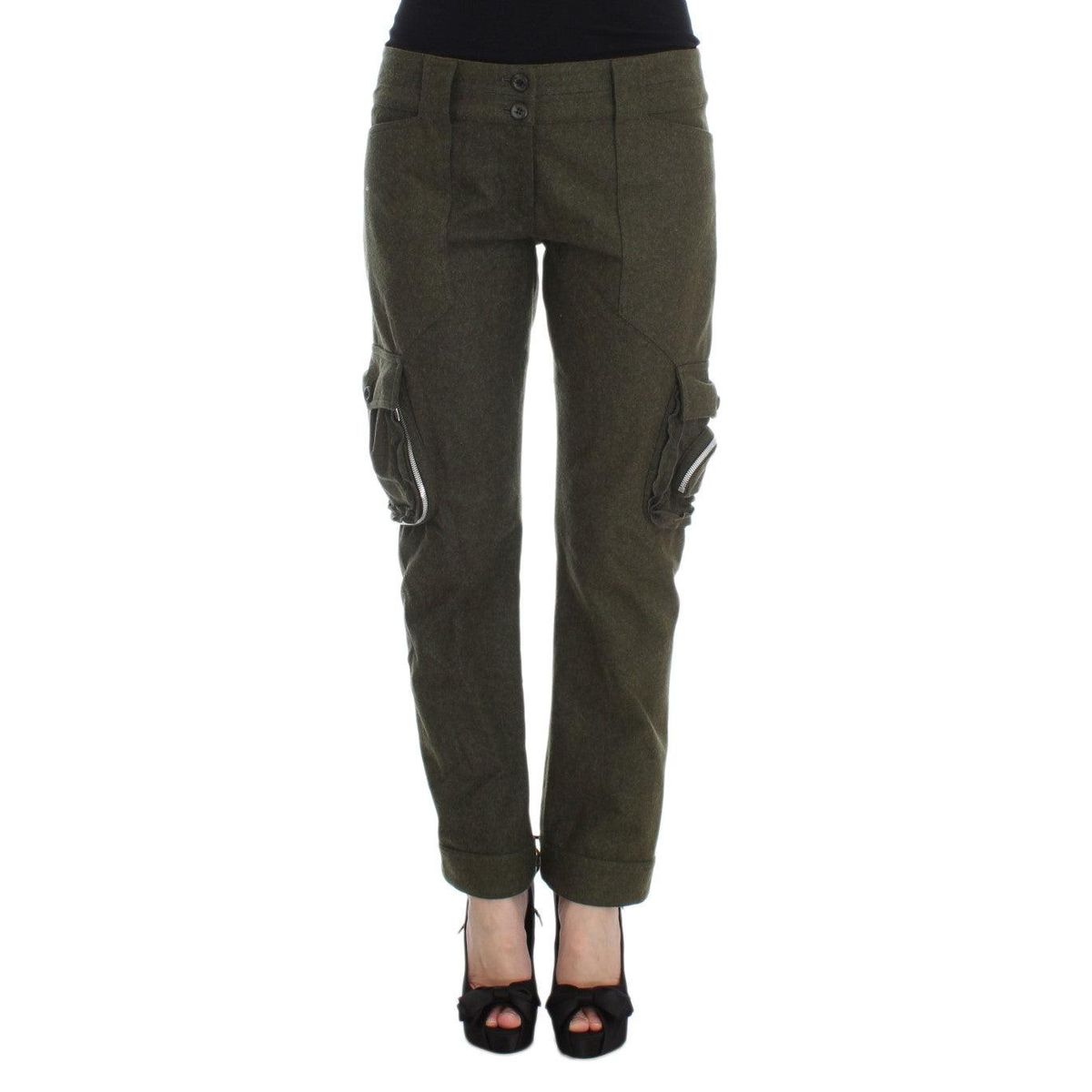 Ermanno Scervino Chic Green Cargo Pants for Effortless Style