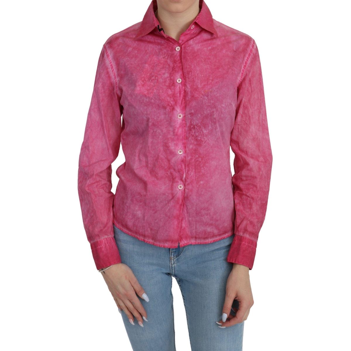 Ermanno Scervino Chic Pink Cotton Polo Blouse