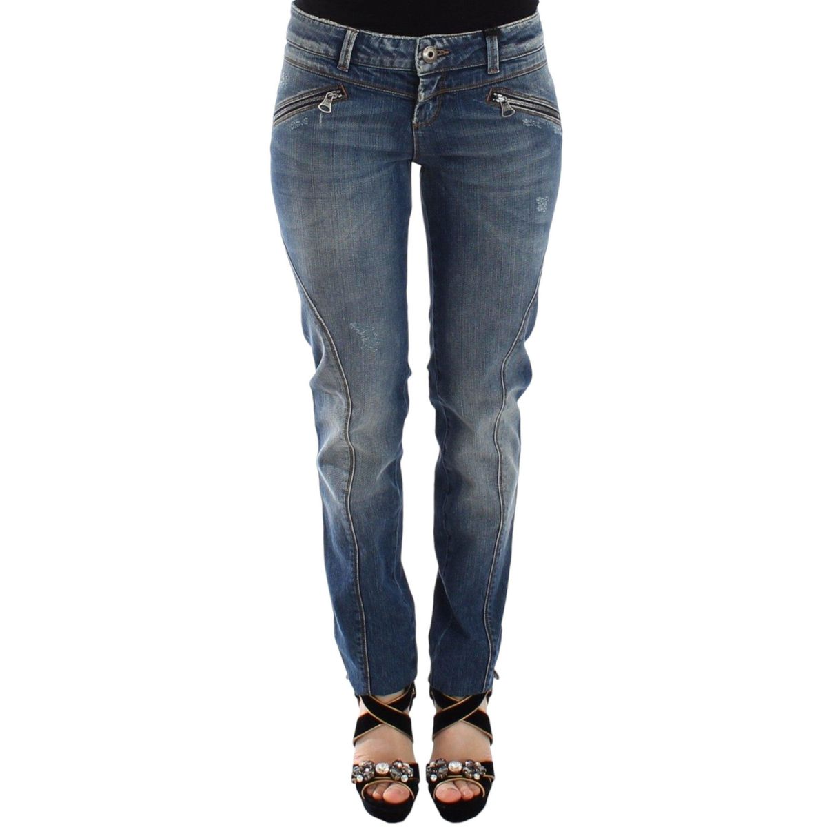 Ermanno Scervino Chic Slim-Fit Blue Denim Jeans